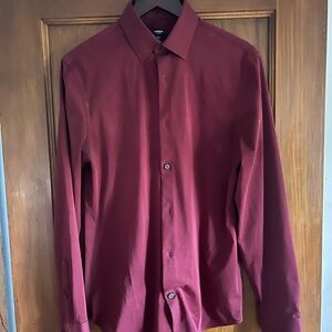 Express Deep Red Men's Dress Shirt
